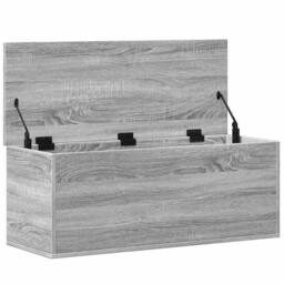 Berkfield Home Storage Box Grey Sonoma 90x35x35 cm Engineered Wood - Size: 90 x 35 x 35 cm - thumbnail 7