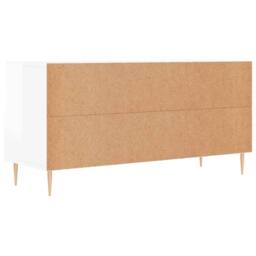 Berkfield Home TV Cabinet High Gloss White 102x36x50 cm Engineered Wood - Size: 102 x 36 x 50 cm - thumbnail 8