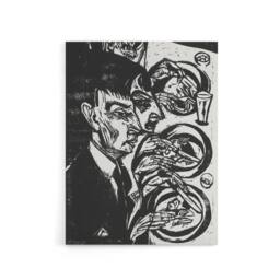"Artery8 Anxious Nervous People at Dinner Kirchner Canvas Wall Art in Black - Size: W18"" x H24""" - thumbnail 1