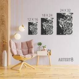 "Artery8 Anxious Nervous People at Dinner Kirchner Canvas Wall Art in Black - Size: W18"" x H24""" - thumbnail 4