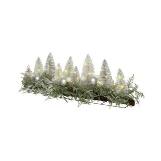 Garden Greatness Light Up Snowy Fir Tree Table Centerpiece in Green - Size: 1 Pack