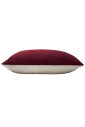 Furn Contra Soft Velvet Contrast Coloured Reverse Cushion in Maroon - Size: 40 cm x 60 cm - thumbnail 3