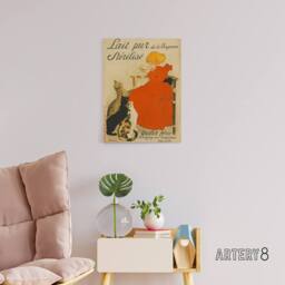 "Artery8 Steinlen Quillot Brothers French Milk Advert Canvas Wall Art Print - Size: W18"" x H24""" - thumbnail 3