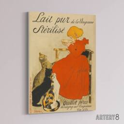 "Artery8 Steinlen Quillot Brothers French Milk Advert Canvas Wall Art Print - Size: W18"" x H24""" - thumbnail 2