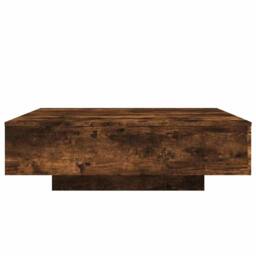 Berkfield Home Modern Coffee Table with LED Lights Smoked Oak 100x100x31 cm in Brown - Size: 100 x 100 x 31 cm - thumbnail 6