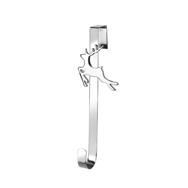 Garden Greatness Glass Leaping Reindeer Door Wreath Hanger in Silver - Size: 1 Pack