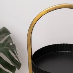 Melody Maison Gold & Black Metal 3 Tiered Storage Caddy - 25cm X 35.5cm - Size: 25 cm X 35.5 cm - thumbnail 6