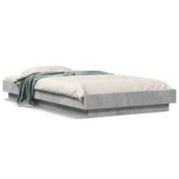 Berkfield Home Bed Frame without Mattress Concrete Grey 90x190 cm Single - thumbnail 2