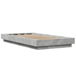 Berkfield Home Bed Frame without Mattress Concrete Grey 90x190 cm Single - thumbnail 6