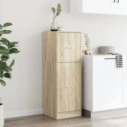 Berkfield Home Apothecary Cabinet Sonoma Oak 40x41x118 cm Engineered Wood in Light Brown - Size: 40 x 41 x 118 cm - thumbnail 4