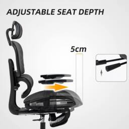 KORVIXA Black Executive Office Chair with Lumbar Support - Size: 100 cm - thumbnail 4