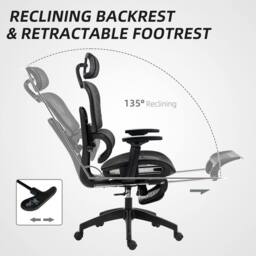 KORVIXA Black Executive Office Chair with Lumbar Support - Size: 100 cm - thumbnail 5