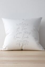 Personalised Memento Company Personalised True Love Story White Cushion - Size: 40 cm x 40 cm - thumbnail 4