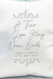 Personalised Memento Company Personalised True Love Story White Cushion - Size: 40 cm x 40 cm - thumbnail 3