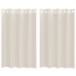 Berkfield Home Voile Curtains with Grommets 2 pcs Cream 140x175 cm - thumbnail 2