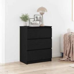 Berkfield Home Sideboard Black Oak 60x35x76 cm Engineered Wood - Size: 60 x 35 x 76 cm - thumbnail 2