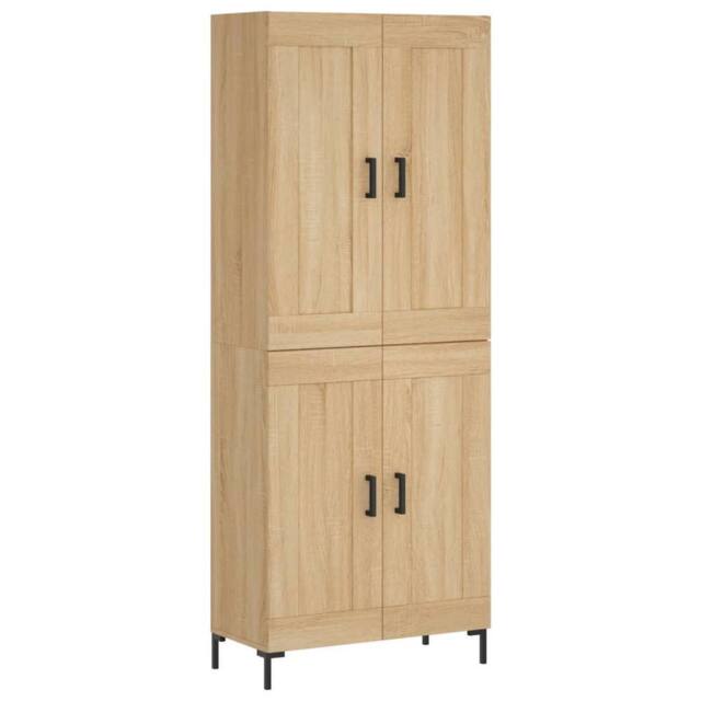 Berkfield Home Highboard Sonoma Oak 69.5x34x180 cm Engineered Wood in Light Tan - image 1