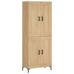 Berkfield Home Highboard Sonoma Oak 69.5x34x180 cm Engineered Wood in Light Tan - thumbnail 1