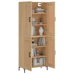 Berkfield Home Highboard Sonoma Oak 69.5x34x180 cm Engineered Wood in Light Tan - thumbnail 3