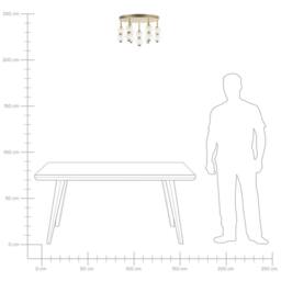 Wyld and Coco Round Pendant Light Gold Metal Frame Glass Shade Integrated LED 3000K - thumbnail 7