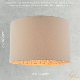 Happy Homewares Cream Linen Lamp Shade with Inner Pink & Red Floral Fabric Lining - Size: 12 inches - thumbnail 6