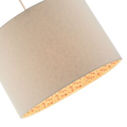 Happy Homewares Cream Linen Lamp Shade with Inner Pink & Red Floral Fabric Lining - Size: 12 inches - thumbnail 3