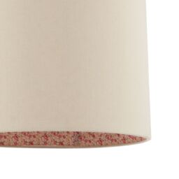 Happy Homewares Cream Linen Lamp Shade with Inner Pink & Red Floral Fabric Lining - Size: 12 inches - thumbnail 4