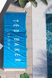Ted Baker 'TB Logo' Cotton Beach Towel in Blue - thumbnail 1