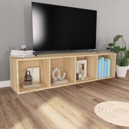 Berkfield Home Book Cabinet/TV Cabinet Sonoma Oak 36x30x143 cm Engineered Wood in Brown - Size: 36 x 30 x 143 cm - thumbnail 6