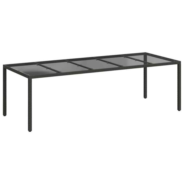 Berkfield Home Garden Dining Table Black 250x100x75 cm Poly Rattan - Size: 250 x 100 x 75 cm - image 1