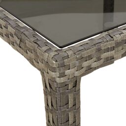 Berkfield Home Garden Dining Table Grey 190x90x75 cm Poly Rattan - Size: 190 x 90 x 75 cm - thumbnail 5