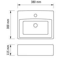Berkfield Home Ceramic Bathroom Sink Basin with Faucet Hole White Square - thumbnail 6