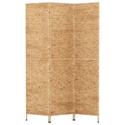 Berkfield Home Room Divider 3-Panel 122x180 cm Water Hyacinth in Brown - thumbnail 3