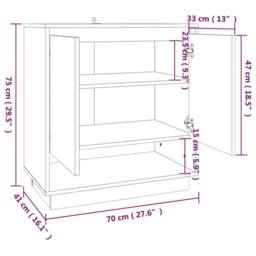Berkfield Home Sideboard Smoked Oak 70x41x75 cm Engineered Wood in Brown - Size: 70 x 41 x 75 cm - thumbnail 8