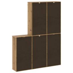 Berkfield Home Side Cabinets 5 pcs ODDA 40x24x79 cm Solid Wood Pine in Brown - Size: 40 x 24 x 79 cm - thumbnail 8