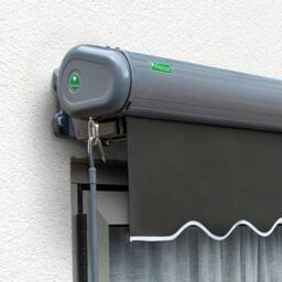 Primrose Awnings Retractable Electric Full Cassette Charcoal Frame Patio Awning 5m x 3m in Dark Grey - thumbnail 4