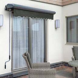 Primrose Awnings Retractable Electric Full Cassette Charcoal Frame Patio Awning 5m x 3m in Dark Grey - thumbnail 5