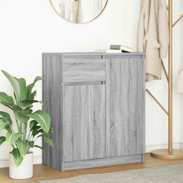 Berkfield Home Sideboard with Drawer Grey Sonoma 71x35x84 cm Engineered Wood - Size: 71 x 35 x 84 cm - image 1