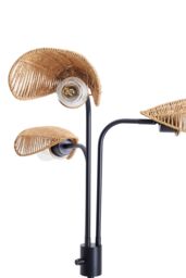 Living and Home Paper Rope String-Wrapped Lampshade 3-Light Floor Lamp in Black - thumbnail 4