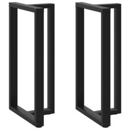 Berkfield Home Bar Table Legs T-Shaped¬†2 pcs Black 60x35x(110-111) cm Steel - thumbnail 1
