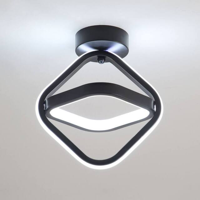 COMELY Square Hallway Light, 22W Modern Mini LED Ceiling Light Fixtures, 6500K in Black - image 1