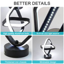 COMELY Square Hallway Light, 22W Modern Mini LED Ceiling Light Fixtures, 6500K in Black - thumbnail 6