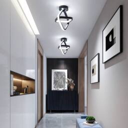COMELY Square Hallway Light, 22W Modern Mini LED Ceiling Light Fixtures, 6500K in Black - thumbnail 2