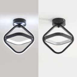 COMELY Square Hallway Light, 22W Modern Mini LED Ceiling Light Fixtures, 6500K in Black - thumbnail 7
