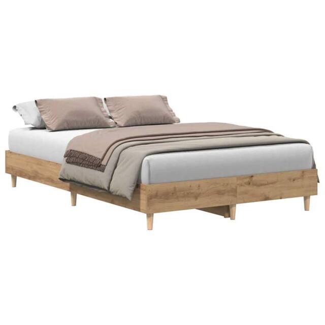 Berkfield Home Bed Frame No Mattress Artisan Oak 120x190 cm Small Double Enginee in Brown - image 1