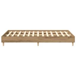 Berkfield Home Bed Frame No Mattress Artisan Oak 120x190 cm Small Double Enginee in Brown - thumbnail 6