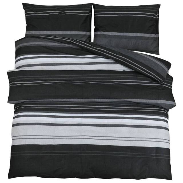 Berkfield Home Duvet Cover Set Black & White 140x200 cm Cotton - image 1