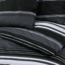 Berkfield Home Duvet Cover Set Black & White 140x200 cm Cotton - thumbnail 5