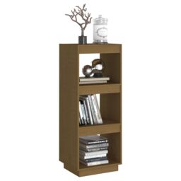 Berkfield Home Book Cabinet/Room Divider Honey Brown Solid Pinewood - thumbnail 4