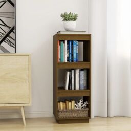 Berkfield Home Book Cabinet/Room Divider Honey Brown Solid Pinewood - thumbnail 1
